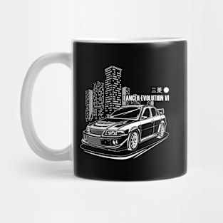 Lancer Evolution VI - White Print Mug